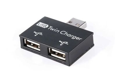 2 Ports Portable Adapter Splitter Mini USB Hub Charger for PC Laptop Macbook