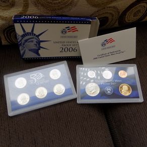 US 2006 Gem BU Proof Set.10 coins.Inc 5 State Quaters and Sacagawea Dollar.In cases of Issue.