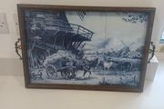 vintage tiled tray