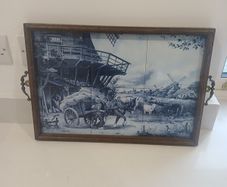 vintage tiled tray