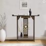 Brown Bamboo Console Table with Drawer and Bottom Shelf Hallway, Entryway & Living Room Furniture Image 5