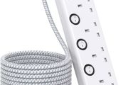 Extension Lead with USB Slots(2 USB C), HANYCONY 4 Way Plug Extension Socket with Individual Switches, 1.8M Extension Cable, Wall Mount Extension Cord, Desk Power Strip for Bedroom Office Accessories