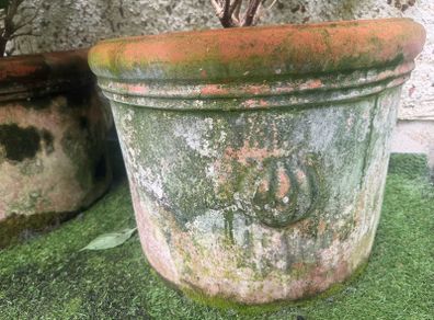 Two Large Terracotta Garden Flower Pots