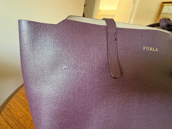 Furla Aubergine Saffiano Leather Bag