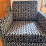 Next Armchair- Dark Navy Pattern Velvet Image 9