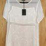 AMAZING WOMAN Soft Sheer Panel T-shirt Top New Image 4