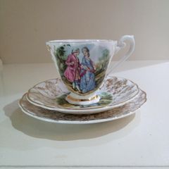 Bone China Tea Trio / Set, 22k Gold Rim