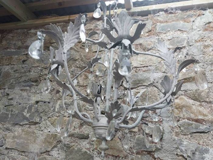 Chandelier heavy weight sky blue/ grey _ Reduced