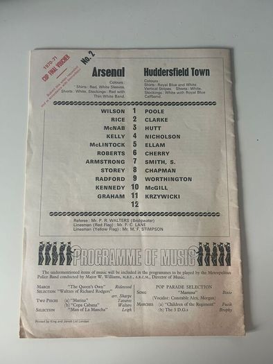Arsenal 1970/71 Double Winning Season Matchday Programmes