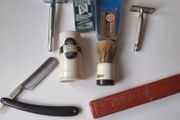 A Job Lot Of Vintage Shaving Razors &amp; Blades + Brush Cut Throat Razor