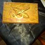 Vintage Wooden Musical Cigar and Cigarette Box, Cigar and Tobacco Leaves on the Lid., when Opened it Plays Music., a beautiful collectors lot, Image 2
