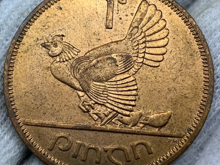 Ireland 1965 penny red uncirculated lustrous