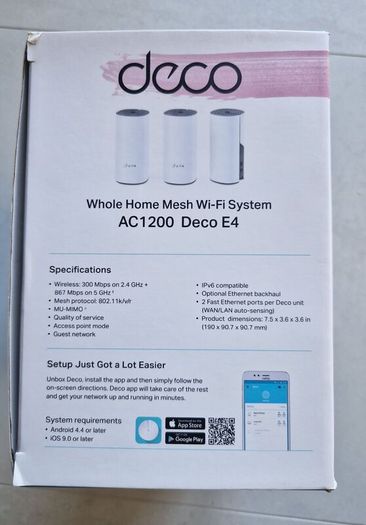 tp-link Deco E4 AC1200 Wi-Fi mesh 3 pack