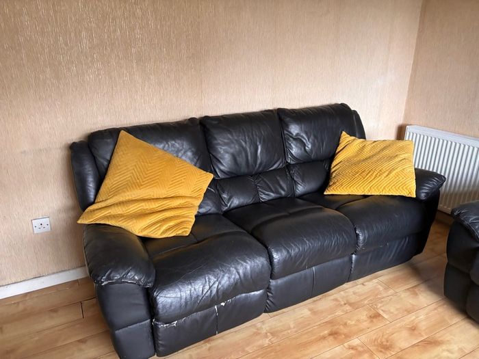 sofa 3 seater leather recliner