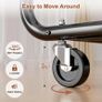 Heavy Duty Rolling Clothes Rail for Hanging Clothes, Double Hanging Rail with Lockable Castors, 326 KG Load Capacity, Metal Clothing Rail for Bedroom, Laundry, Retail, Black Image 4