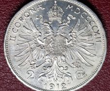 Austria 1912 Austrian Empire  2 Corona - Francis Joseph I Silver Coin