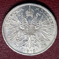 Austria 1912 Austrian Empire  2 Corona - Francis Joseph I Silver Coin