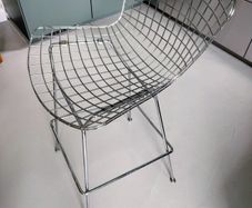 Pair of Bertoia style wire bar stool