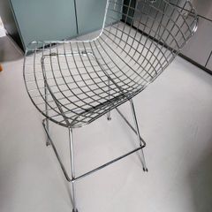 Pair of Bertoia style wire bar stool