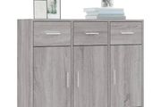 Sideboard Grey Sonoma 91x28x75 cm Engineered Wood