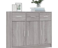 Sideboard Grey Sonoma 91x28x75 cm Engineered Wood