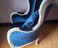 2X French Louis XV style wing-backed armchairs