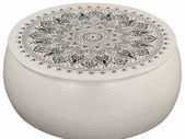Coffee Table Hammered Aluminium 70x30 cm White