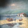 Lovely Vintage Oil on Canvas Image 2