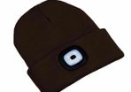 Brown Beanie Hat with LED Light