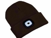 Brown Beanie Hat with LED Light