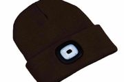 Brown Beanie Hat with LED Light