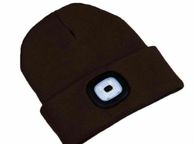 main image for ad Brown Beanie Hat with LED Light