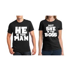 He is the man but she is the boss Couple T-Shirt valentines day gift present