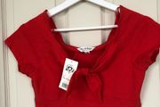 Women's Red Miss Selfridge Bow Top