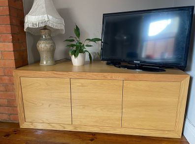 Custom Made Tv Cabinet And Storage Unit Solid Wood Oak