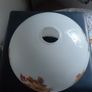 Vintage 1970s Milk Glass Globe Lampshade - Retro Autumn Floral (20cm Fitter) Image 2
