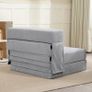 Floor sofa, upholstered couch, convertible to mattress, foam, cushion, Light Gray Image 5