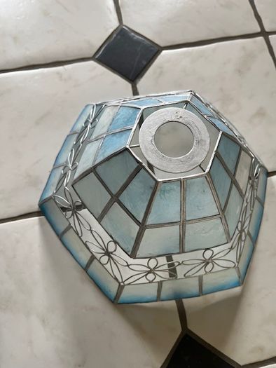 Ceiling Light Shade- Blues And Silver. In Great Condition.