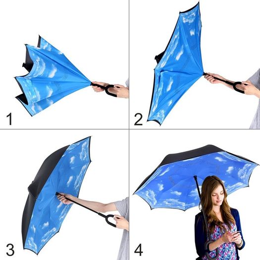 New 2016 Innovation Idea for the umbrella Double Layer Inverted Umbrella  Strong Waterproof and Windproof