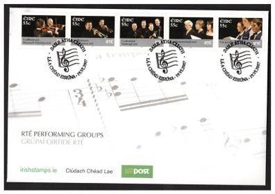 2007 Ireland RTE Performing Groups Se-Tenant Commemorative Stamps An Post First Day Cover (FDC)