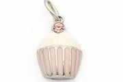 925 Vintage Silver Cupcake Charm