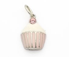 925 Vintage Silver Cupcake Charm