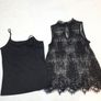 Black Sleeveless Lace top with camisole Image 5