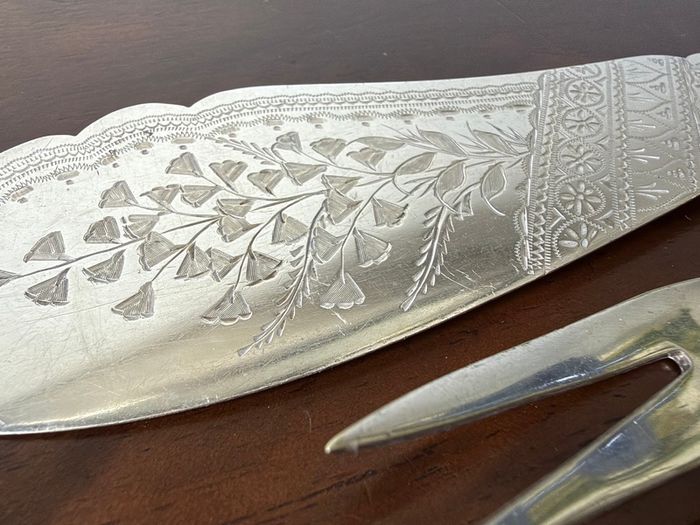 Antique B. Worth & Sons EPNS Fish Serving Knife & Fork
