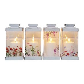 LED Floral Lantern 32cm