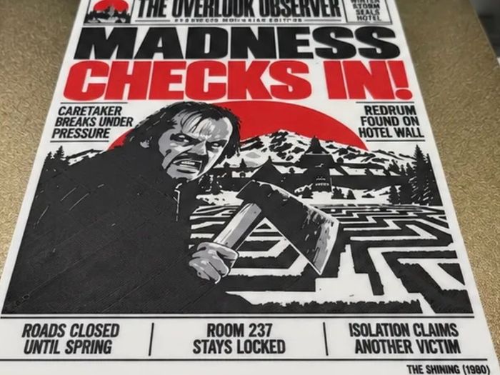 The shining newspaper wall art