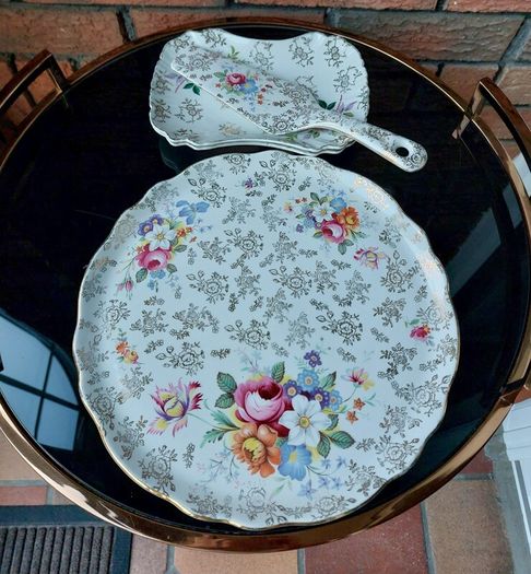 Staffordshire Cake Plate/Cake Slice Server/Sandwich Trays