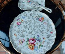 Staffordshire Cake Plate/Cake Slice Server/Sandwich Trays