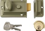 Yale Traditional Nightlatch, Standard Security, Nickel Finish/Brass Cylinder, 60 mm Backset