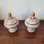 Antique pair of petite pedestal trinket dishes Image 3